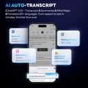 AI Voice Recorder, App Control, Transcribe, Summary and Mind Map, 64GB for Lectures, Meetings, Interviews, Creative Work and Calls with Case (Gunmetal)