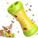 Treat Dispensing Dog Puzzle Toy for Small Medium Large Dogs, Dog Toys for Aggressive Chewers, Mental Stimulating Slow Feeder, Boredom Relief Interactive Puppy Enrichment to Keep Them Busy Yellow