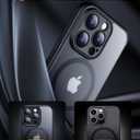 SPIDERCASE Magnetic for iPhone 16 Pro Max Case, Translucent Matte with 2PCS Tempered Glass Screen Protector [Upgraded Full Camera Protection] Anti-Scratch Slim Phone Case Slim Phone Case,Black