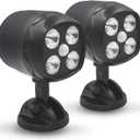 Outdoor Motion Sensor Light Battery Operated, Hotomely IP65 Waterproof Ultra Bright Motion Sensor Outdoor Lights Head Adjustable with 8W 600 Lumen 6000K 4LEDs for Garage Yard Porch and Patio (2 Packs)