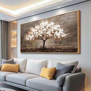 Wapluam Extra Large Framed Wall Art,Wall Decor for Living Room,Tree of Life Wall Art,Neutral Abstract Canvas Painting Art Prints,Modern Rustic Pictures for Bedroom Bathroom Dining Room Office 60"X30"
