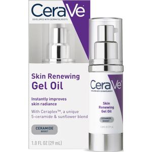 CeraVe Skin Renewing Gel Oil, Daily Hydrating Serum For Face With CeraPlex & Hyaluronic Acid, Gel Moisturizer For Face Hydrates & Smooths Skin, Non-Greasy, Fragrance Free & Non-Comedogenic, 1 Ounce