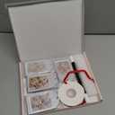 8Pcs Mini Vintage Christmas Acrylic Picture Frame Ornaments - 2x3 Inch Arch Small Wall Hanging Double-Sided Photo Frames with DIY Red Velvet Ribbon, for Christmas Tree Gifts Polaroid Fuji instax Mini (Silver Joy Combo)