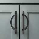 Amerdeco 1  Matte Black Cabinet Pulls 5 Inch(128MM) Hole Centers Kitchen Cabinet Handles Hardware Kitchen Handles for Cabinets Cupboard Handles Drawer Pulls
