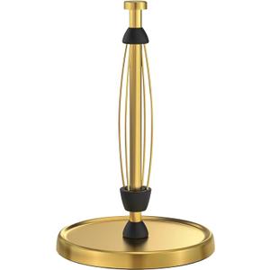 Paper Towel Holder Countertop, Gold Kitchen Accessories Decor, Stainless Steel, Weighted Base, Gold, Paper Towel Roll Holder Stand with Ratchet Mechanism for Kitchen Bathroom Farmhouse Essentials
