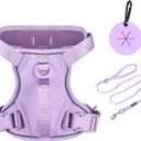 Petmolico Dog Harness for  Dogs, Cute Harness Vest with Two Leash Clips and Soft Handle, Reflective Easy Walk Puppy Vest - Light Purple, Small
