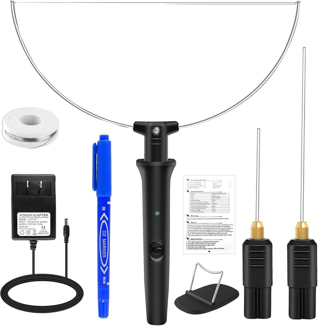 8 In 1 Foam Cutter Electric Cutting Machine Pen Tools Kit 100-240V /18W Hot Wire Foam Cutter Kit Styrofoam Cutting Pen For Polyethylene Eva Foam Carving Crafts