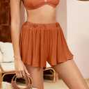 Shorts Swimsuit Coverup For Women Bathing Suit Cover Up Teen Beach Swim Skirt Skorts Swimwear Short Pants (L)