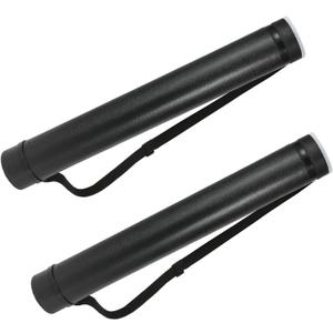 2 Pack Black Poster Tubes, Adjustable Length 25 to 40 Inches, Poster Tube with Shoulder Strap, Easy-to-Carry Storage Tube for Fishing Rod Case, Fly Rod Case, or Poster Storage.