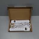 Amazon Basics Surge Protector Power Strip, 6-Outlet with 200J Protection, 2ft Extension Cord, Rectangle, White (2 Pack)