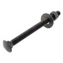 5/8 in. x 6 in. Black Carriage Bolt Kit Includes 12 Bolts, 12 Washers, and 12 Nuts, Ceramic Black Ruspert Coated for Exterior Use - 2X Rust Resistance of Galvanized by Makers Bolt