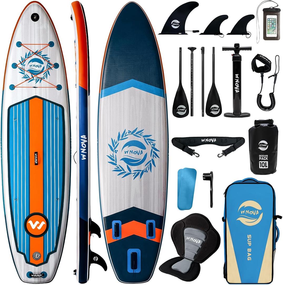 11' Inflatable Stand Up Paddle Board, 34" Extra Wide Stable iSUP for Adults & Youth, with Camera Mount & Premium Accessories, Non-Slip Deck for All Skill Levels