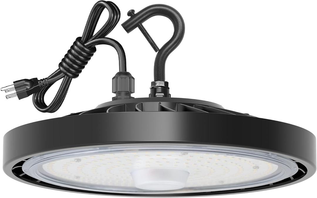 LED Shop Lights 100W 16000LM 5000K Super Bright High Bay Shop Lights with US Cable Plug in for Garage Workshop Warehouse Factory Barn (100W 1Pack)