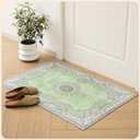 Istana 2x3 Area Rug - Green Boho Rugs for Living Room 2x3 - Foldable Small Rugs for Bedroom - Stain Resistant Washable Rug Non Slip - Eco-Friendly Area Rugs Indoor