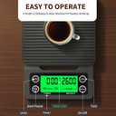 Coffee Scale with Timer - 0.1g Accurate, 3kg Drip Espresso Scale for Pour Over Coffee, Portable Digital Kitchen Food Scale with, LCD Displa, Non-Slip Mat (Including Batteries) - Black