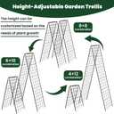 A-Frame Cucumber Trellis for Raised Bed, 50"x 16" Adjustable Heavy Duty Metal Garden Trellis for Climbing Plants Outdoor, Plant Support for Tomatoes Pea Bean Grape Vining Vegetables (2 Pack)