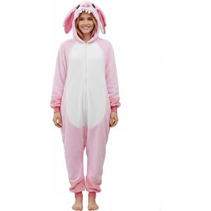 XXLOG Adult Onesie Halloween Costume Unisex Animal Pajamas Cosplay One Piece Sleepwear for Women and Men (Pink, XL)