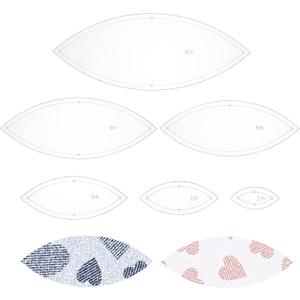 BENECREAT 6PCS Leaf Quilting Templates Set, 1" 2" 3" 4" 5" 6" Transparent Acrylic Quilting Rulers Templates 2.5mm Thick Stencils for Woodworking, Quilting Sewing Needlework Craft