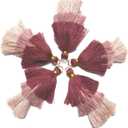 MSCFTFB 20 Pieces 2.4inch 3 Layers Small Tassels Tri-Colors Mala Tassel Charms with Jump Rings for Earring Necklace Jewelry Making Garland Keychain Dreamcatchers DIY Crafts Decorations(Dusty Rose)