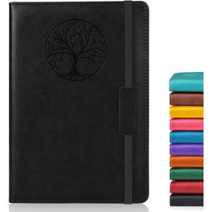 Lined Journal Notebook for Women Men,256 Pages A5 Hardcover Leather Journals for Writing,Travel,Business,Work & School,College Ruled Notebooks for Note Taking,Diary Notepad 5.7"8.3"(Black)