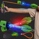 Light Up Foam Rocket Toys for Kids: Best LED Rocket Launcher Slingshot Lights Up & Makes Noise! for Boys & Girls. Outdoor Toy Party Favors Easter Stuffers & Great Gifts for Ages 8 9 10 11 12 13 +, 2 Pack