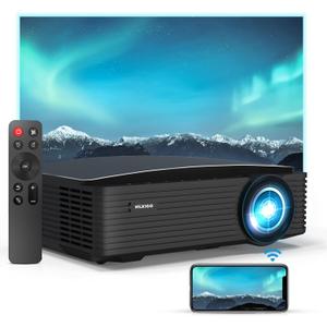 NexiGo PJ20 Outdoor Projector, Movie Projector with WiFi and Bluetooth, Native 1080P, Dolby_Audio Sound Support, Compatible w/TV Stick,iOS,Android,Laptop,Console (Black)