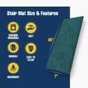 Muddy Mat® Pack of 12 - Soft Chenille Stair Treads Non-Slip Reusable, Super Absorbent Stair Treads for Wooden Steps, Tile & Marble Floor, Easy to Install & Machine Washable - Atlantic Blue 30'' x 7''