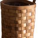 UPKOCH Wooden Basket - Rustic Woven Hanging Basket for Flowers, Chopsticks, Potatoes, Onions, Sundries Storage, Willow and Rattan, 9.82x6.68x5.31in