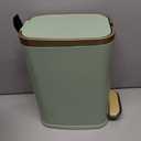 CEROELDA Small Bathroom Trash Can with Lid Soft Close-5L/1.3 Gal Slim Garbage Can-Metal Step Wastebasket-Rectangle Narrow Waste Bin for Office, Bedroom, Toilet, Live Room-Green