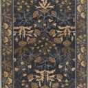 Handmade Floral Adeline Beige/Blue Tulips Traditional Crafted Wool Area Rug for Living Room Bedroom and Kitchen ( 7X10 FT)