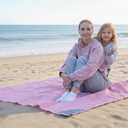 Orga'Neat Pocket Picnic Blanket, Beach Mat Waterproof Sandproof, Compact Lightweight Small Tarp for Camping, Hiking, Backpacking, Festival, Travel, Foldable in Bags (Pink/Grey, 55"x60")