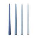 LSXHASGLD 12 Inch Taper Candles, Set of 4, Unscented Smokeless Long Tapered Candle for Wedding Home Decor Christmas (Blue Series, 12in)