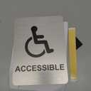 Handicap Sign - Handicap Wheelchair Accessible Sign Brushed Aluminum Handicap Placard for Commercial Business Restaurant Restroom-Adhesive Backing 8"*6"