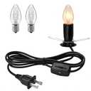 Himalayan Salt Lamp Cord with Dimmer Switch and Bulbs, 6FT Original Replacement Cord with Base Assembly 3.35 Inches, 2-Pack 15 Watt E12 Salt Lamp Cord and Bulbs (1)