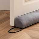 Sunolga 24 Inch Weighted Door Draft Stopper, Triangular Column Sound Proof Draft Guard for Doors and Windows, Machine Washable, Gray