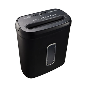 Amazon Basics 8-Sheet High Security Cross Cut Paper and Credit Card Shredder with P-4 Security, Auto Shut-off, Black