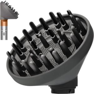 Upgraded Large Diffuser Attachment for Dyson Airwrap Styler HS01/HS05/HS08 - Converts to Hair Dryer, Fast Drying Wave & Curly & Thick, Heat Resistant Nylon Fiber Nozzle Attachments (Grey)