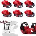 6Pcs/Set Bike Rack Hitch Mount Bicycle Car Bike Rack Strap Replacement Cradles Cargo Carrier Spare Hooks with Rubber Straps Car Racks Accessories 1-1/4"&2" Truck Hitch Red&Black