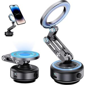 Nixie Vacuum Magnetic Car Phone Mount,Nixie NGo Pro 360 Adjustable Suction Cup Phone Mount,Official Foldable Smart Double-Sided Magnetic Phone Holder Hands-Free for Smooth Surface