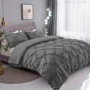 Bedding Queen Comforter Cover, 3 Pieces Set Solid Color Queen Duvet Cover Set 1 Comforter Cover and 2 Pillowcases with Zipper ClosureComforter Not Included (Silver Gray, Queen 90''*90'')