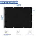 10x12FT Tarps Heavy Duty Waterproof, Large Heavy Duty Tarps with Grommets Reinforced Edges, UV Resistant, Tear&Fade Resistant, 16 Mil Cover for Camping Patio Roof Boat Outdoor, Black