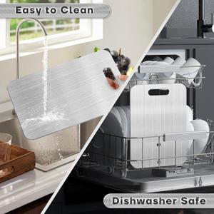 Katuchef Titanium Cutting Boards for Kitchen Titanium Double Sided Non Toxic Titanware Chopping Board,Durable Dishwasher Safe(1PC-XL-11x15.5In)