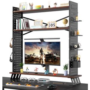 NestNeat Triple Computer Monitor Storage Stand, Large Space Desktop Organizer Stand for Computer Monitors, laptops, Speakers, Printers, etc.