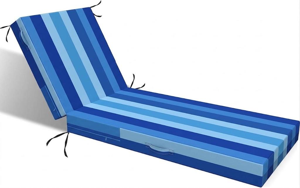 L'AGRATY Outdoor Lounge Chaise Cushion: 72x21x3 Inch Waterproof Lounge Chair Cushion for Outdoor Furniture with Fade Resistant Removable Cover - Patio Cushions for Pool Lawn Deck(Black White 1Pack)