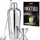 NutriChef 3 Piece Bartender Set, Professional Margarita Mixer & Cocktail Shaker Set Includes Cocktail Shaker, Jigger & Bar Spoon, Bartender Martini Mixology Barware, Perfect for Homes & Bars