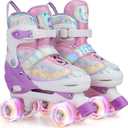 Gonex Roller Skates for Girls Kids Boys Women with All Light Up Wheels，Adjustable Rollerskates for Beginners Toddler Youth, Gift for Indoor Outdoor