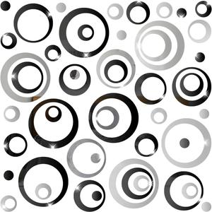 72 Pcs Acrylic Mirror Circle Wall Stickers, Round Self Adhesive Removable Wall Decal Set, 3D Round Dots DIY Art Wall Decoration Murals for Bedroom Home Sofa TV Background Decor (Black+Silver)