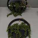Floweroyal 2pcs Artificial Succulents Hanging Plants 12.2'' Fake String of Pearls in Pot with 8.3'' Lanyard for Indoor Outdoor Wall Decor (Black)