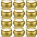 Scented Candles Gift Set, 12 Pack Natural Soy Wax Single tin 4 oz for Family Gatherings, Festive Candles