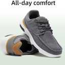 OrthoComfoot Men's Orthopedic Walking Shoes with Arch Support: Comfortable Casual Plantar Fasciitis Shoes for Flat Feet, Adjustable Cushion Orthotic Fashion Sneakers for Foot and Heel Pain (10.5, W2-grey)